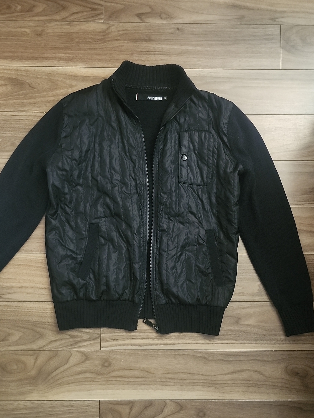 Men's Black Quilted Bomber Jacket